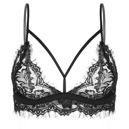 Nero Reggiseno in pizzo con spalline