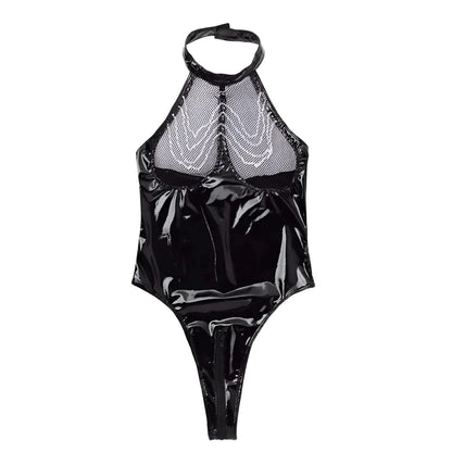 Nero Body in pizzo a rete