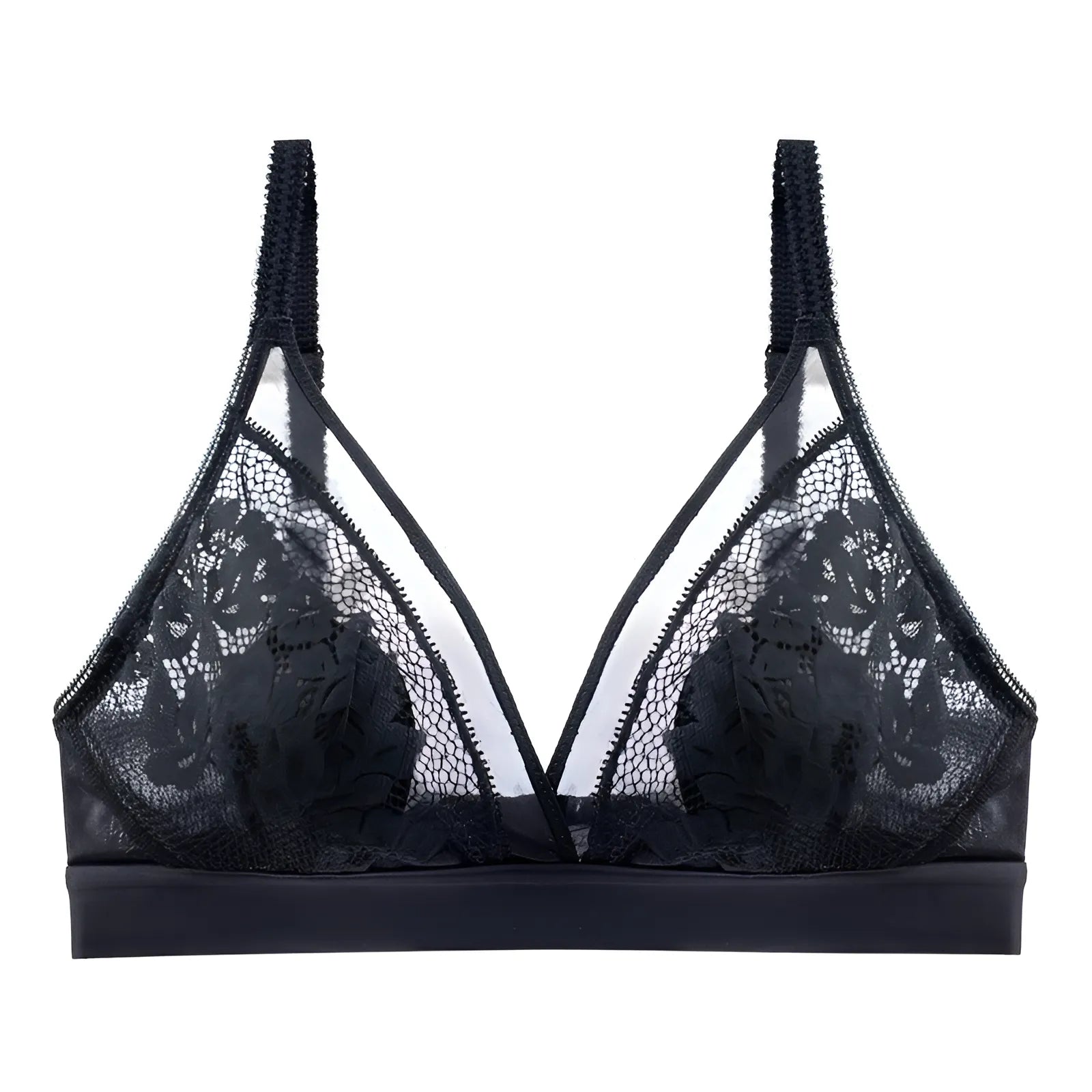 Nero Reggiseno a triangolo in pizzo