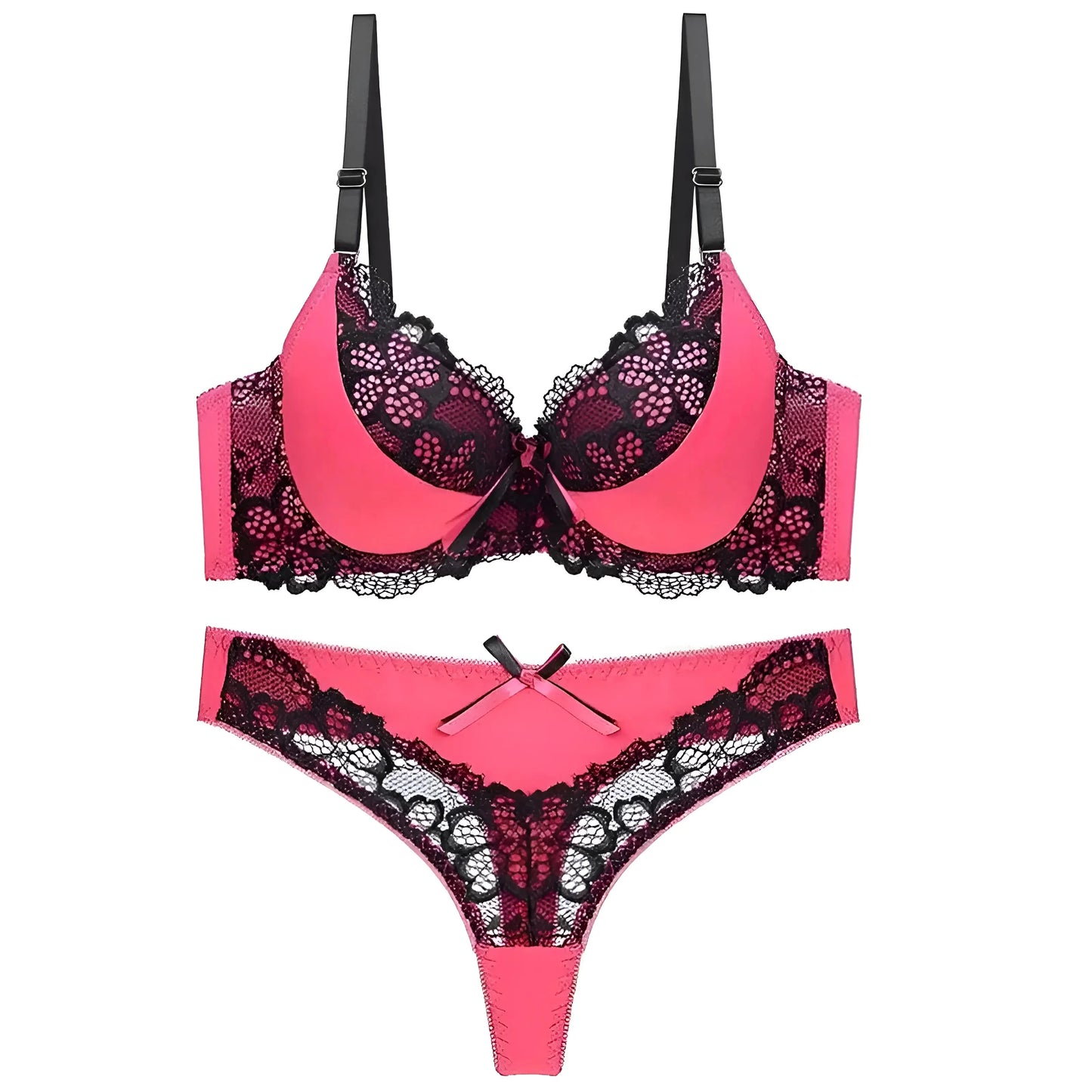 Nero Set di Lingerie con Pizzo