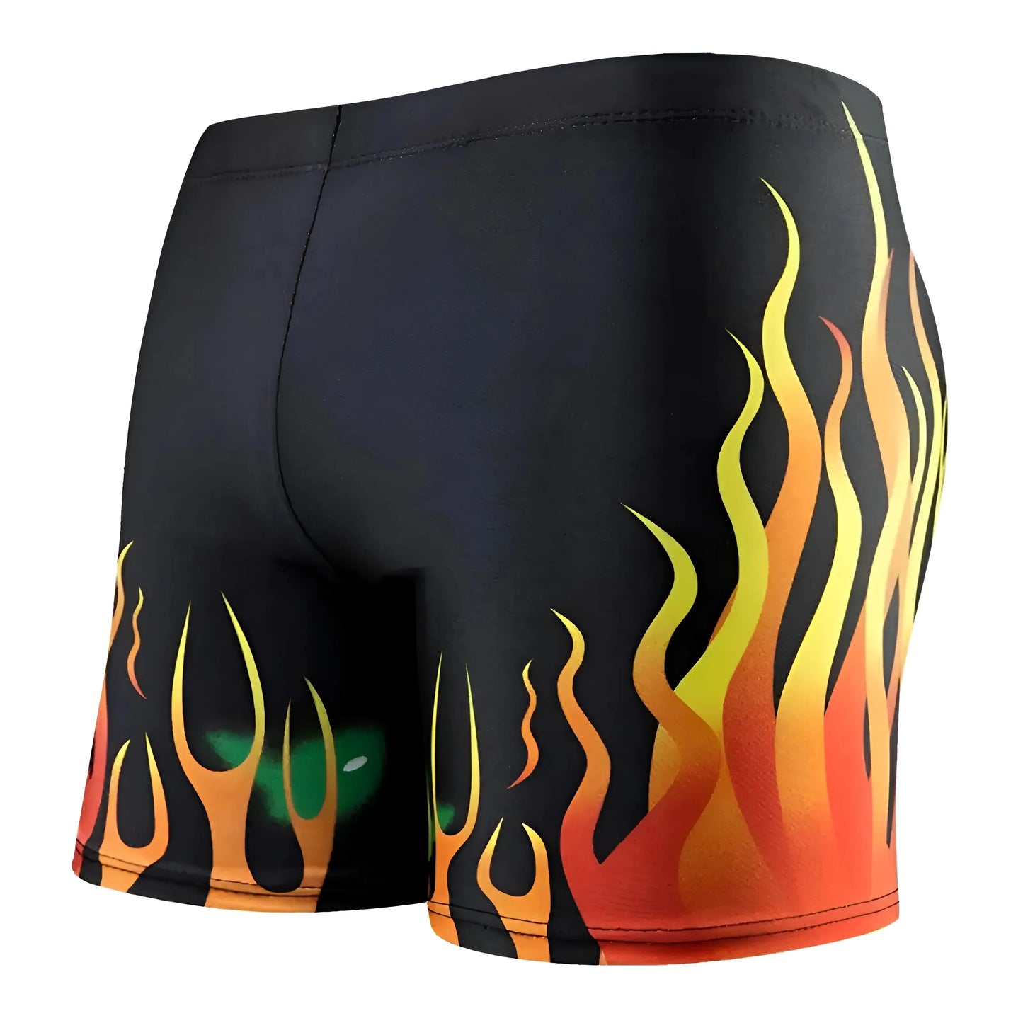 Nero Shorts da bagno da uomo con design a fiamma