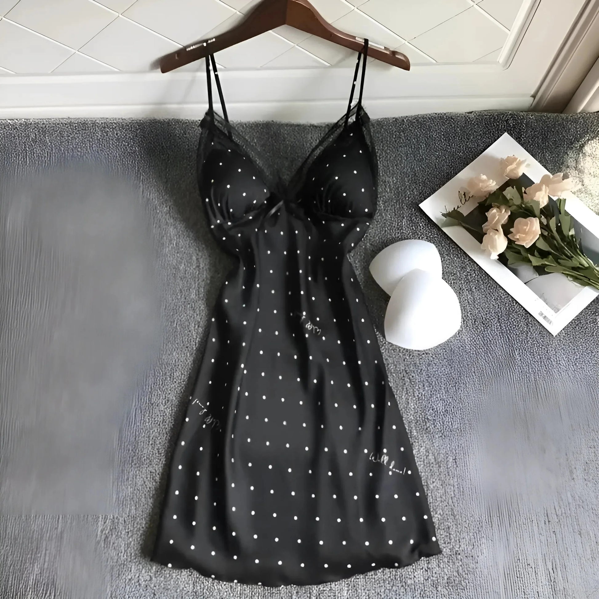 Nero Vestito da notte a pois