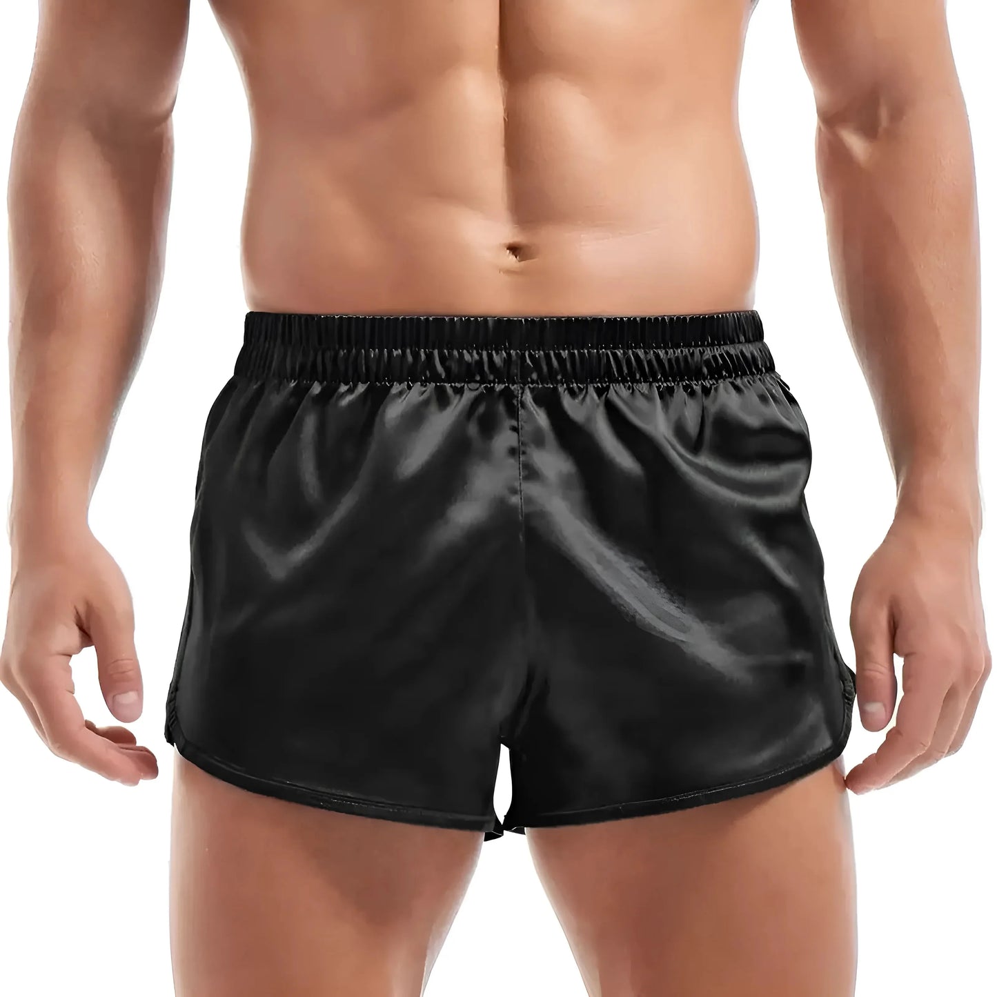 Nero Pantaloni Boxer da Uomo in Satin