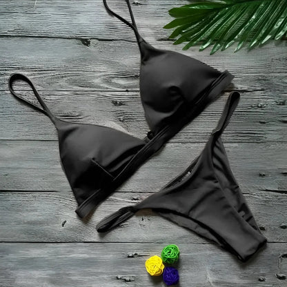 Nero Set bikini a triangolo in due pezzi