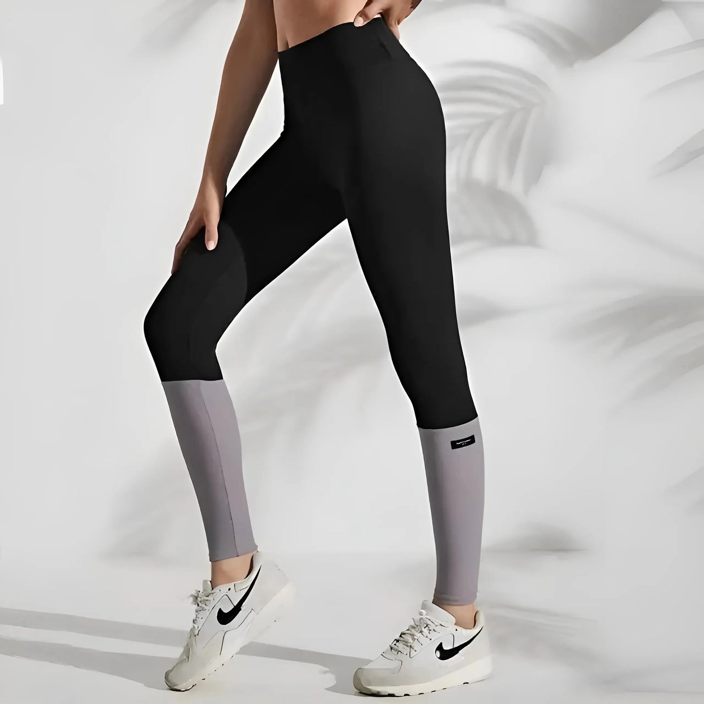 Nero Leggings Sportivi Bicolore