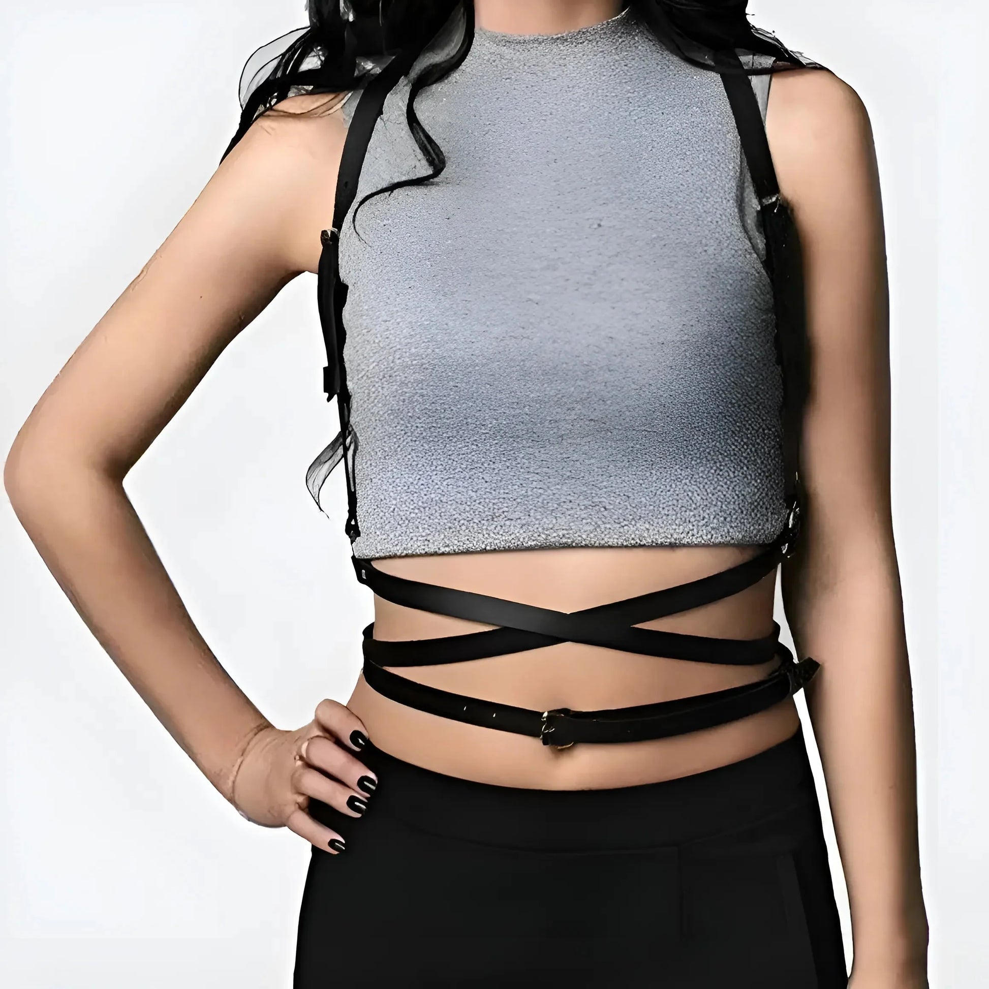 Nero Harness per vita con cinghie