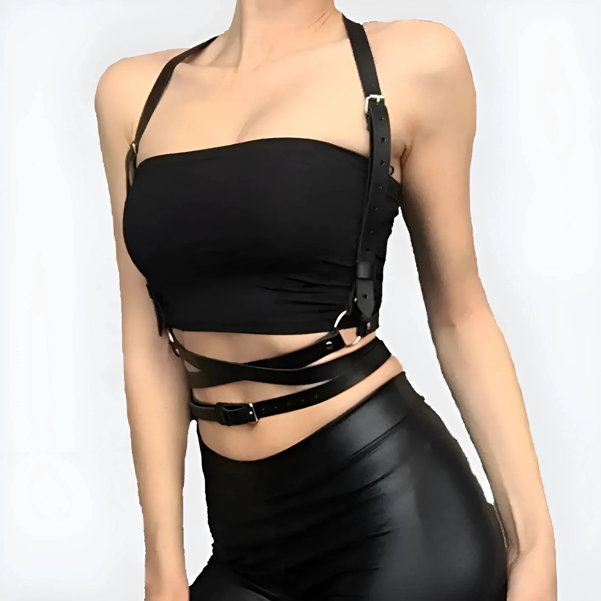 Nero Harness per vita con cinghie