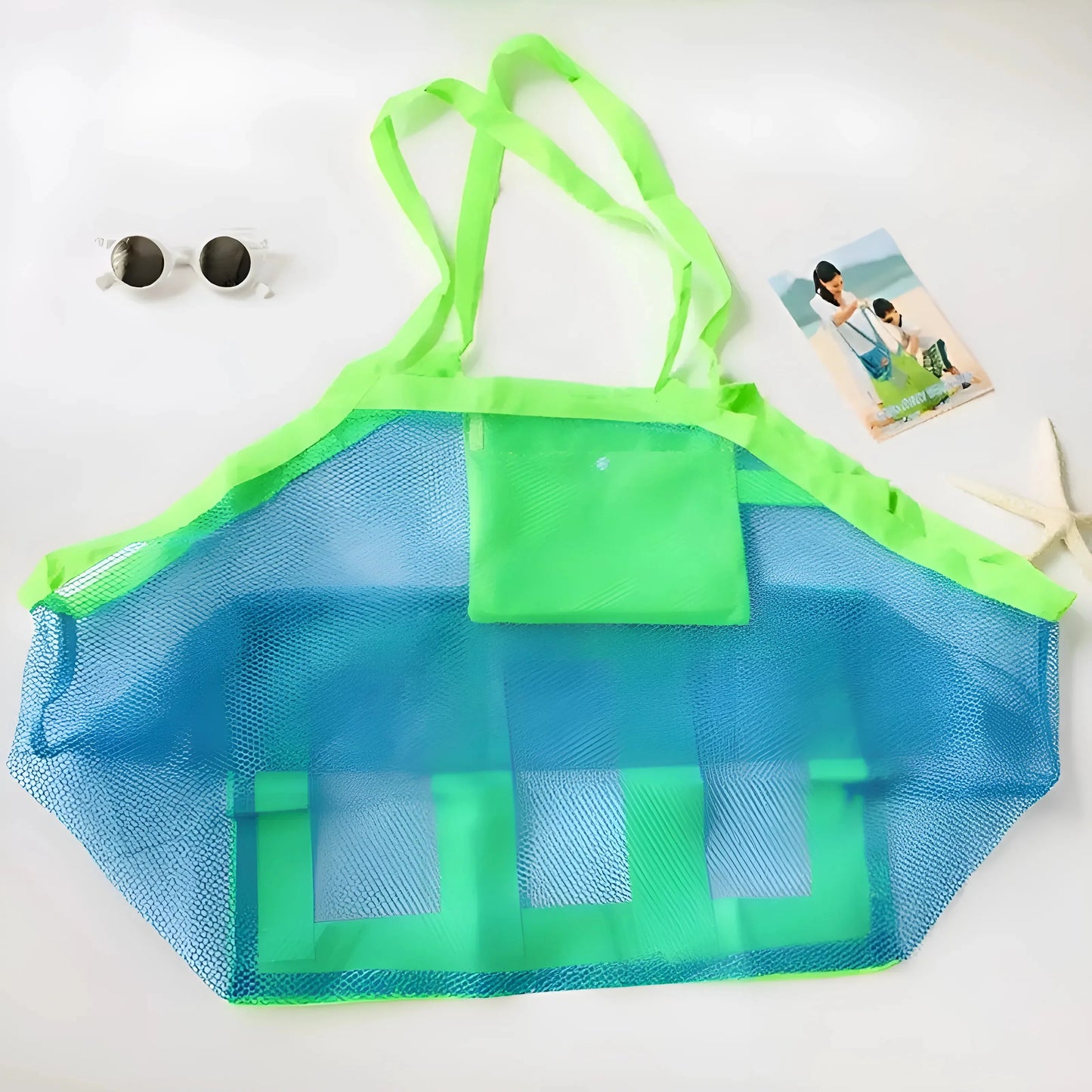 Blu Borsa per giocattoli da spiaggia per bambini