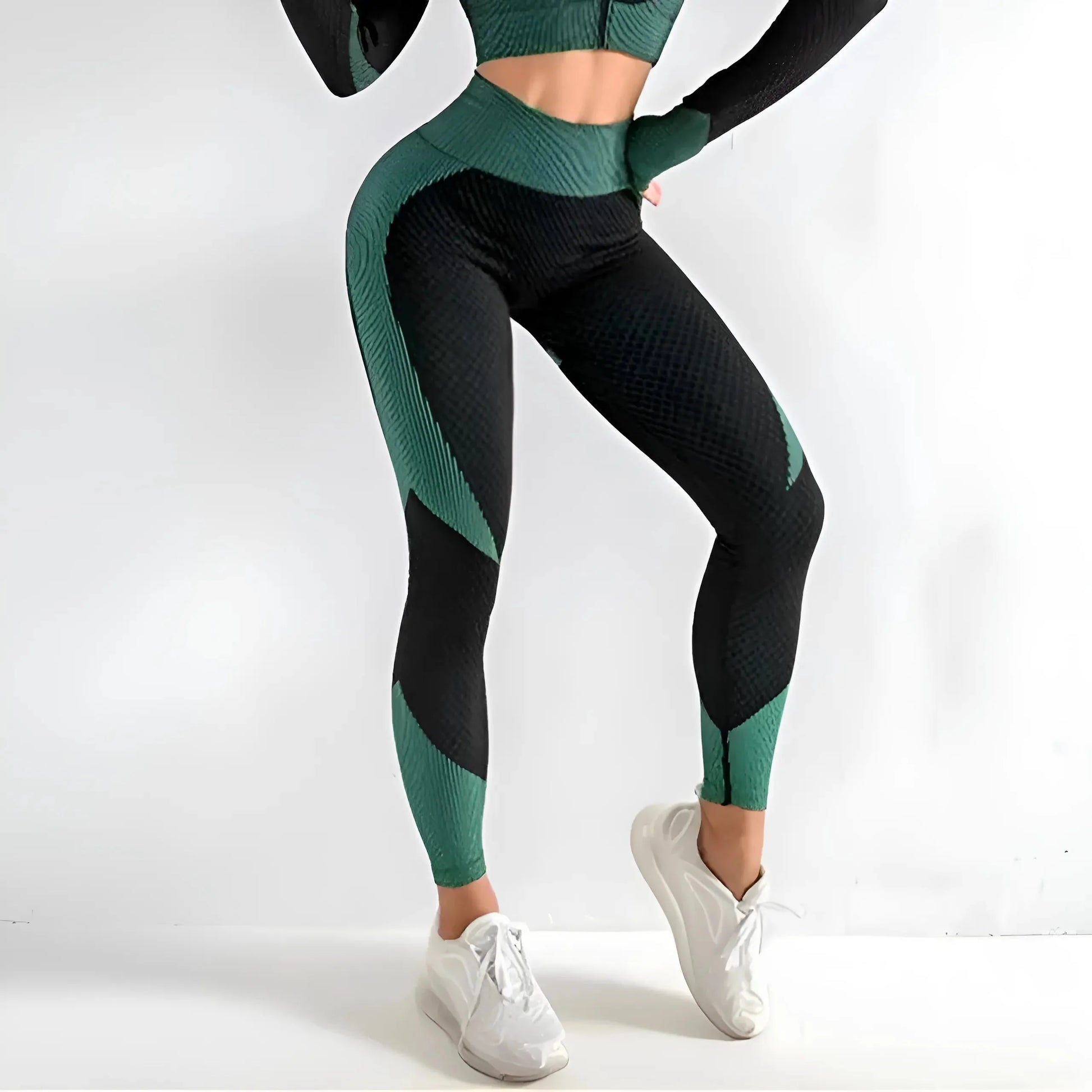 Blu Leggings Sportivi Effetto Push-Up