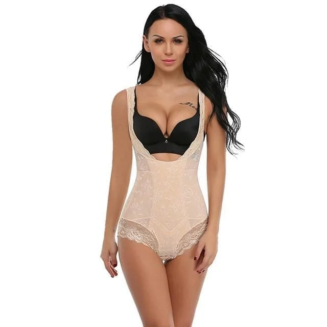 Body modellante in pizzo - beige / s