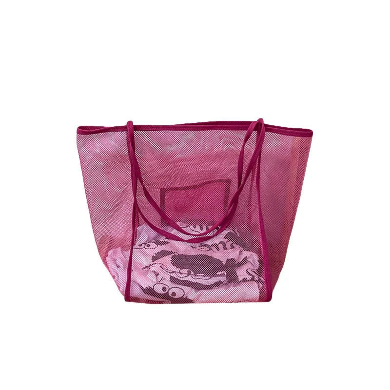 Borsa a rete da spiaggia - rosa