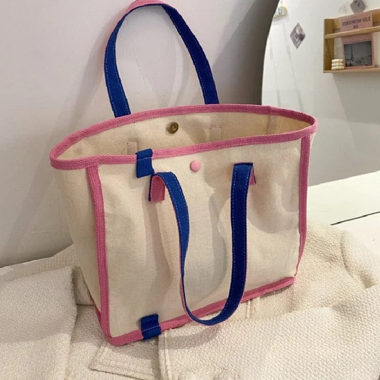 Borsa da spiaggia in cotone - rosa