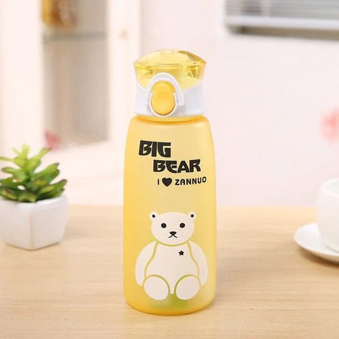 Bottiglia d’acqua con orsetto di peluche - giallo