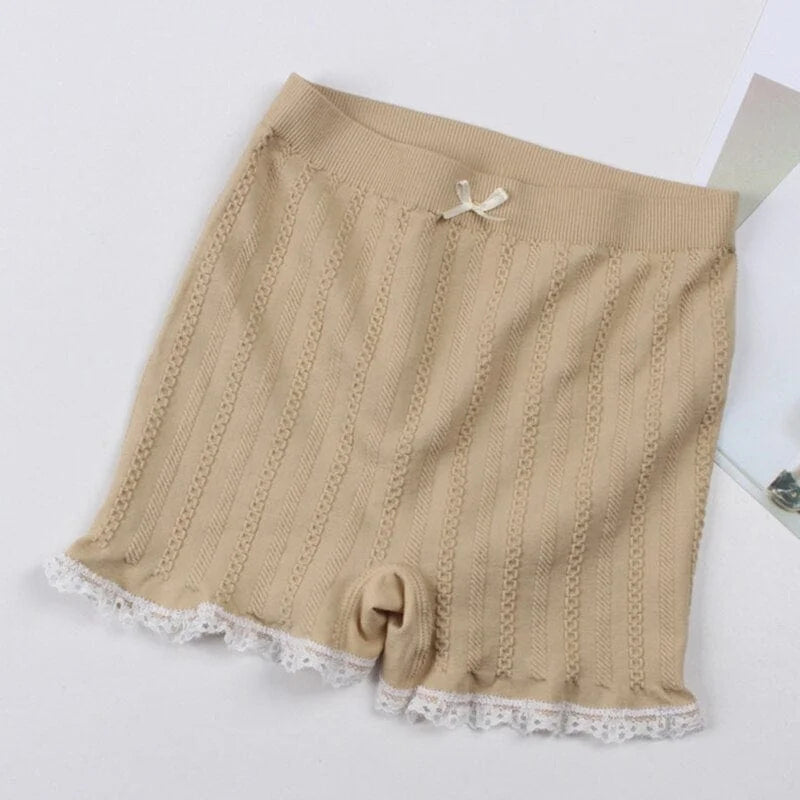 Boxer da donna con bordo decorativo - beige / universale