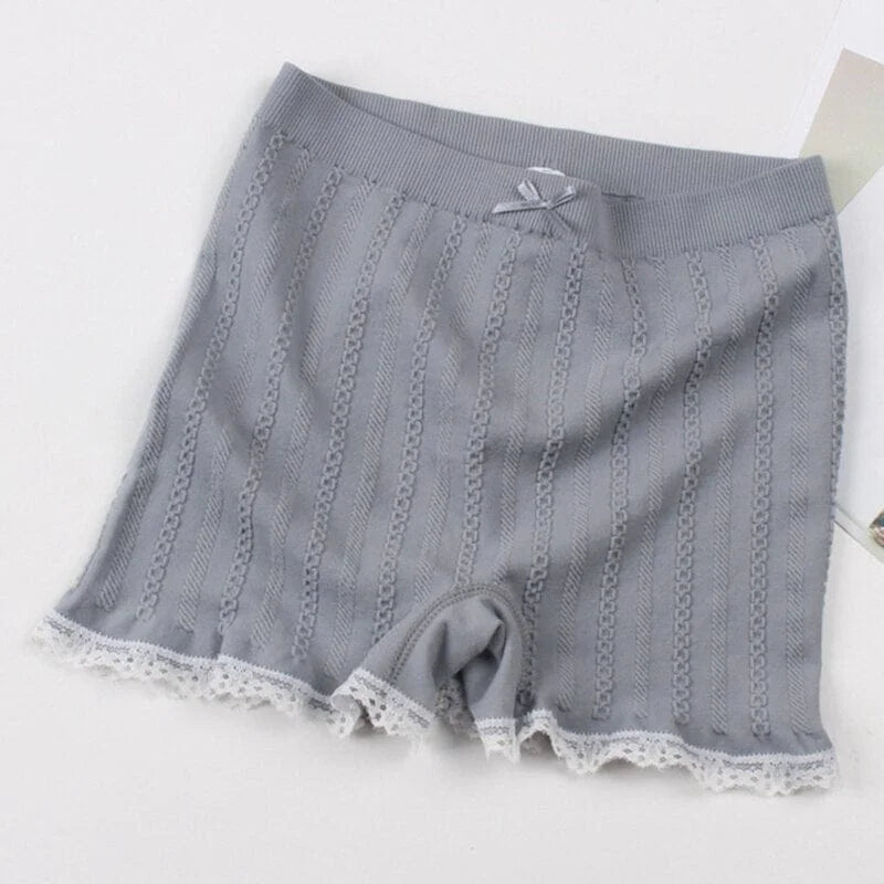 Boxer da donna con bordo decorativo - grigio / universale