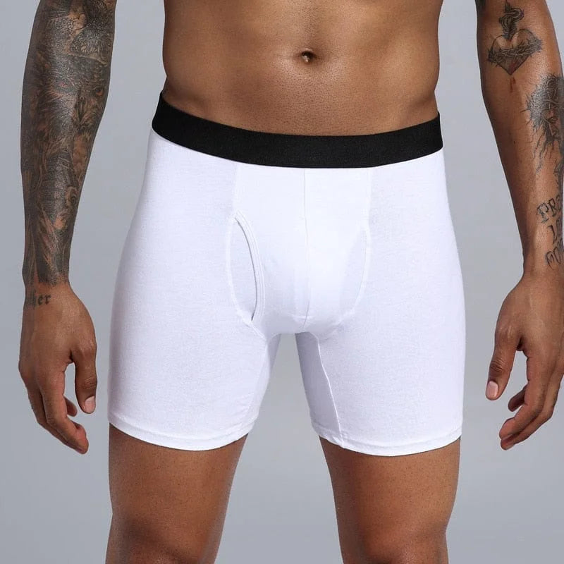 Boxer da uomo con gambe più lunghe - bianco / s