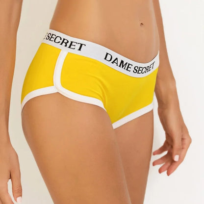 Boxer donna con ampia fascia elastica - giallo / s