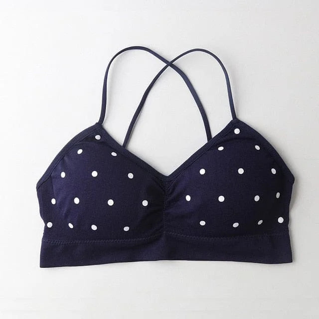 Bralette a pois - blu navy / universale