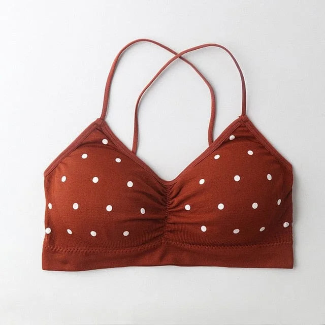 Bralette a pois - marrone / universale