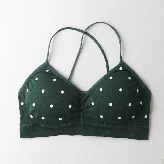 Bralette a pois - verde / universale