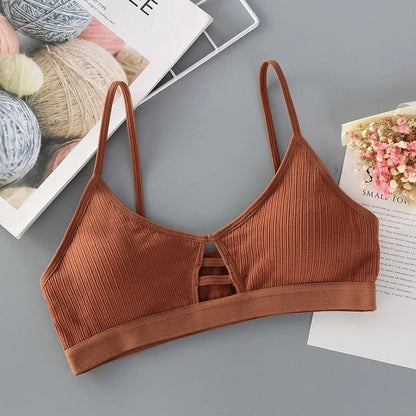 Bralette dal taglio semplice - marrone / universale