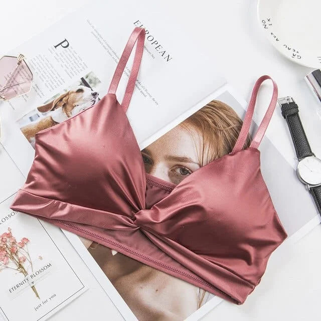 Bralette di raso - rosso / universale