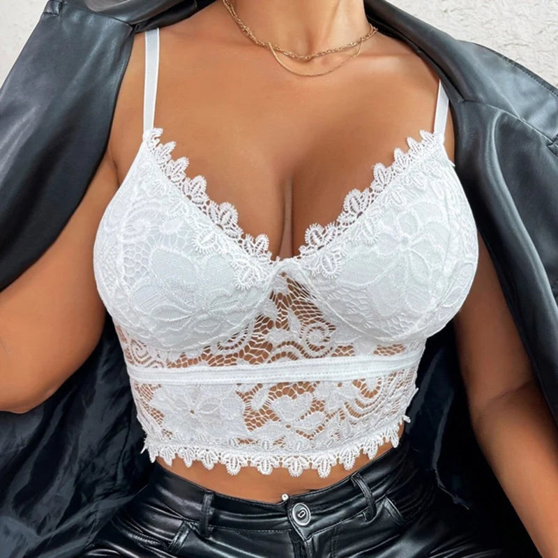 Bralette in pizzo a forma di top