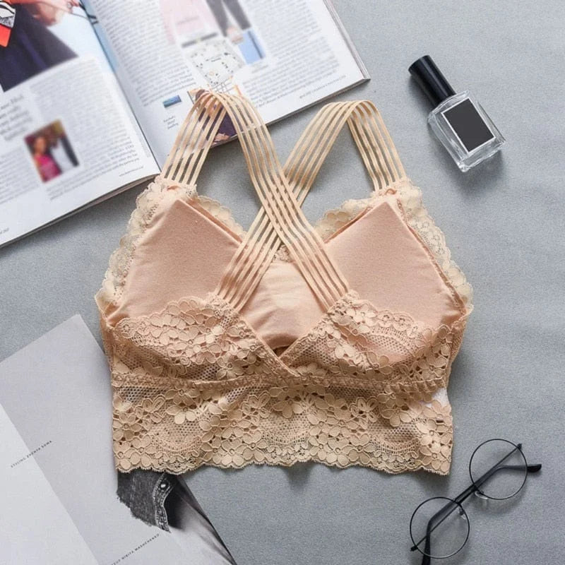 Bralette in pizzo a forma di top