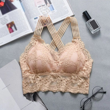 Bralette in pizzo a forma di top - beige / universale