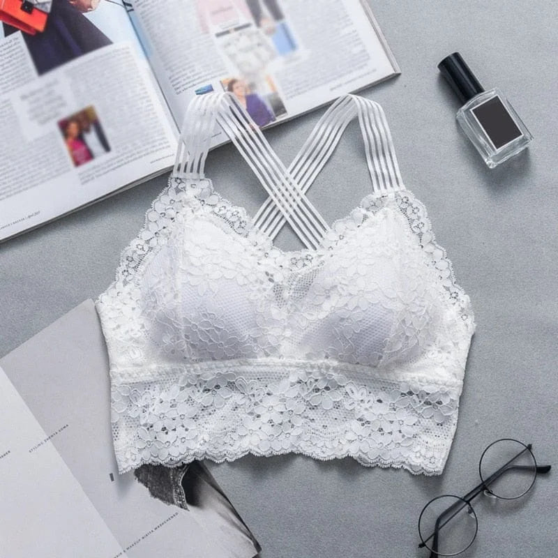 Bralette in pizzo a forma di top - bianco / universale