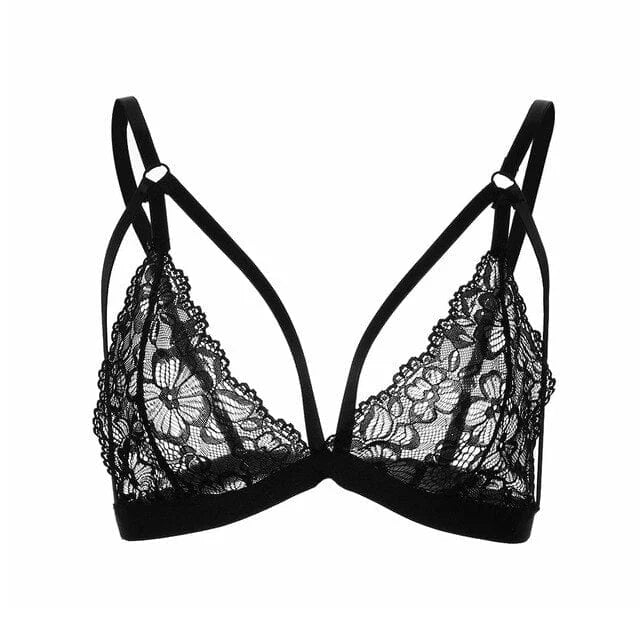 Bralette in pizzo con spalline decorative