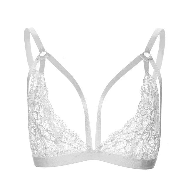 Bralette in pizzo con spalline decorative