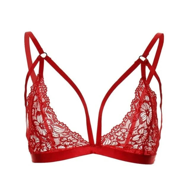 Bralette in pizzo con spalline decorative