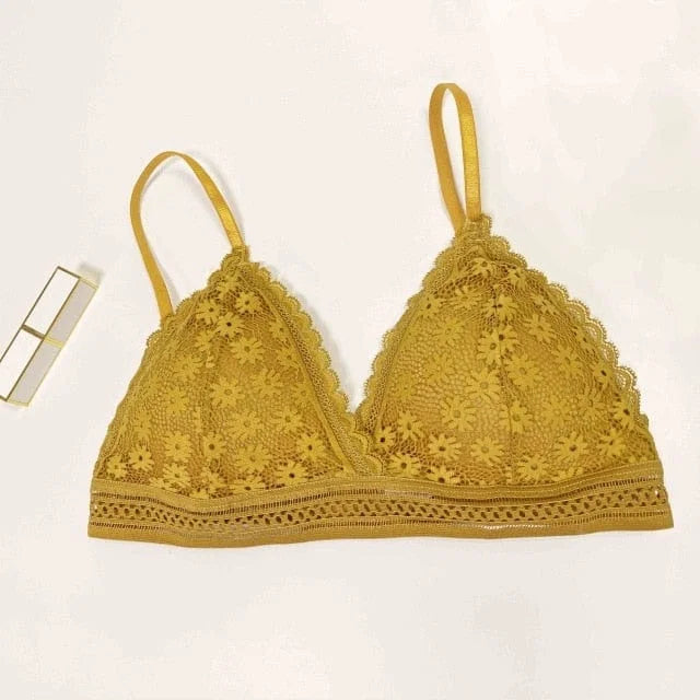 Bralette in pizzo - giallo / universale