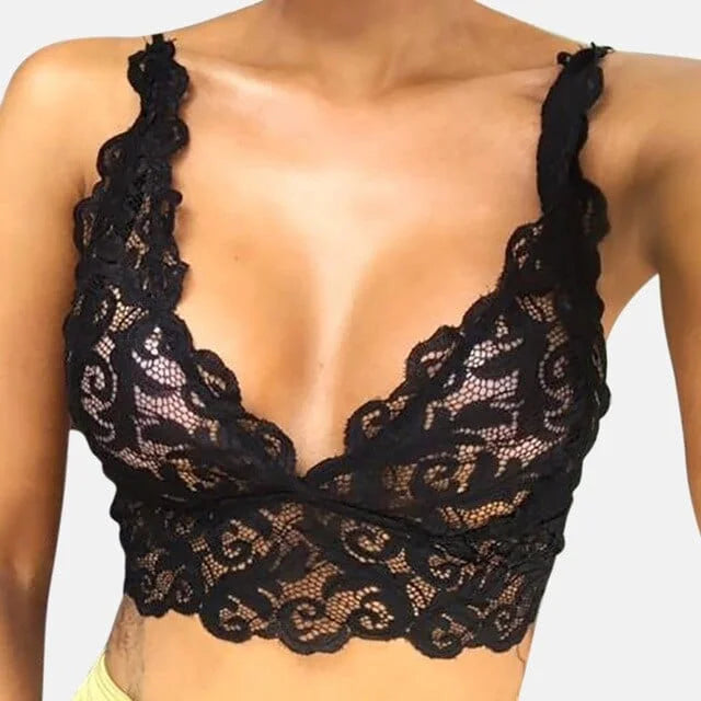 Bralette in pizzo - nero / s