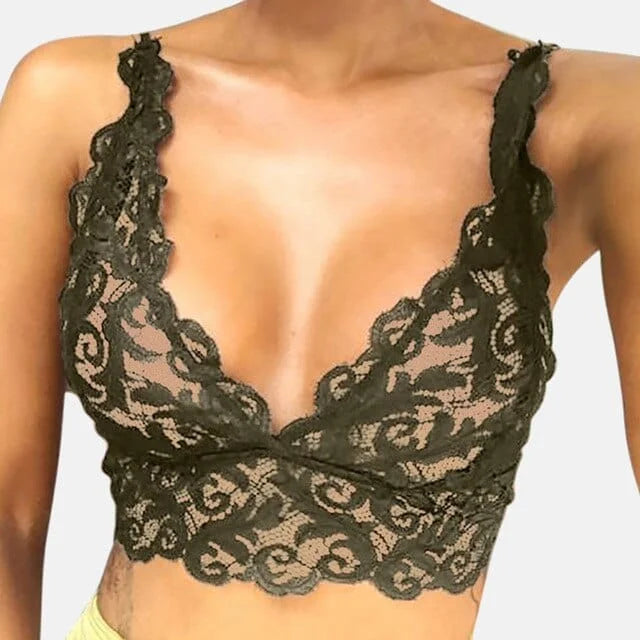 Bralette in pizzo - verde / s