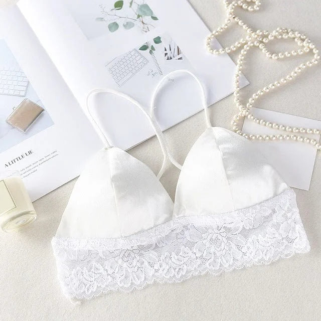 Bralette in raso - bianco / universale