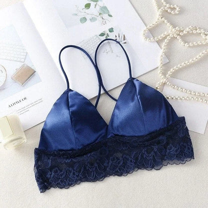 Bralette in raso - blu / universale