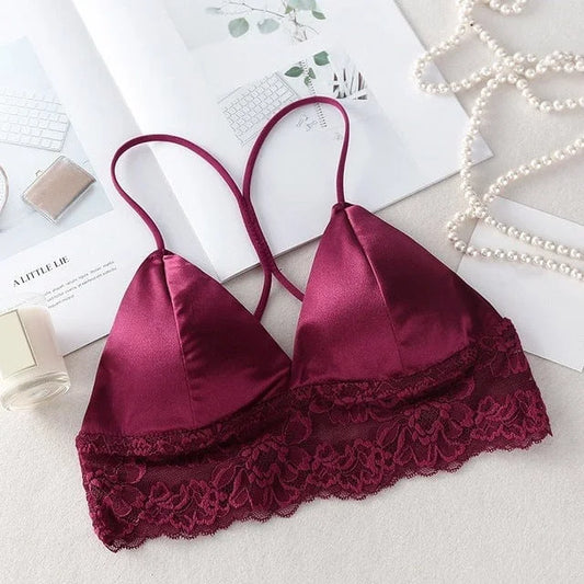 Bralette in raso - rosso / universale