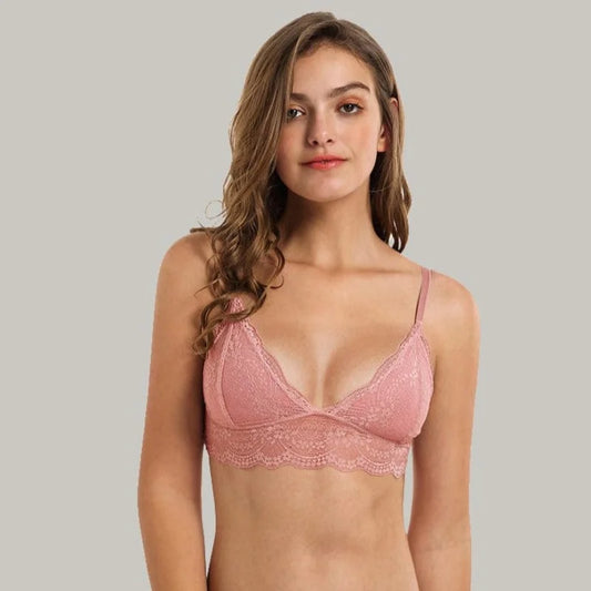 Bralette triangolo in pizzo con fondo abbassato