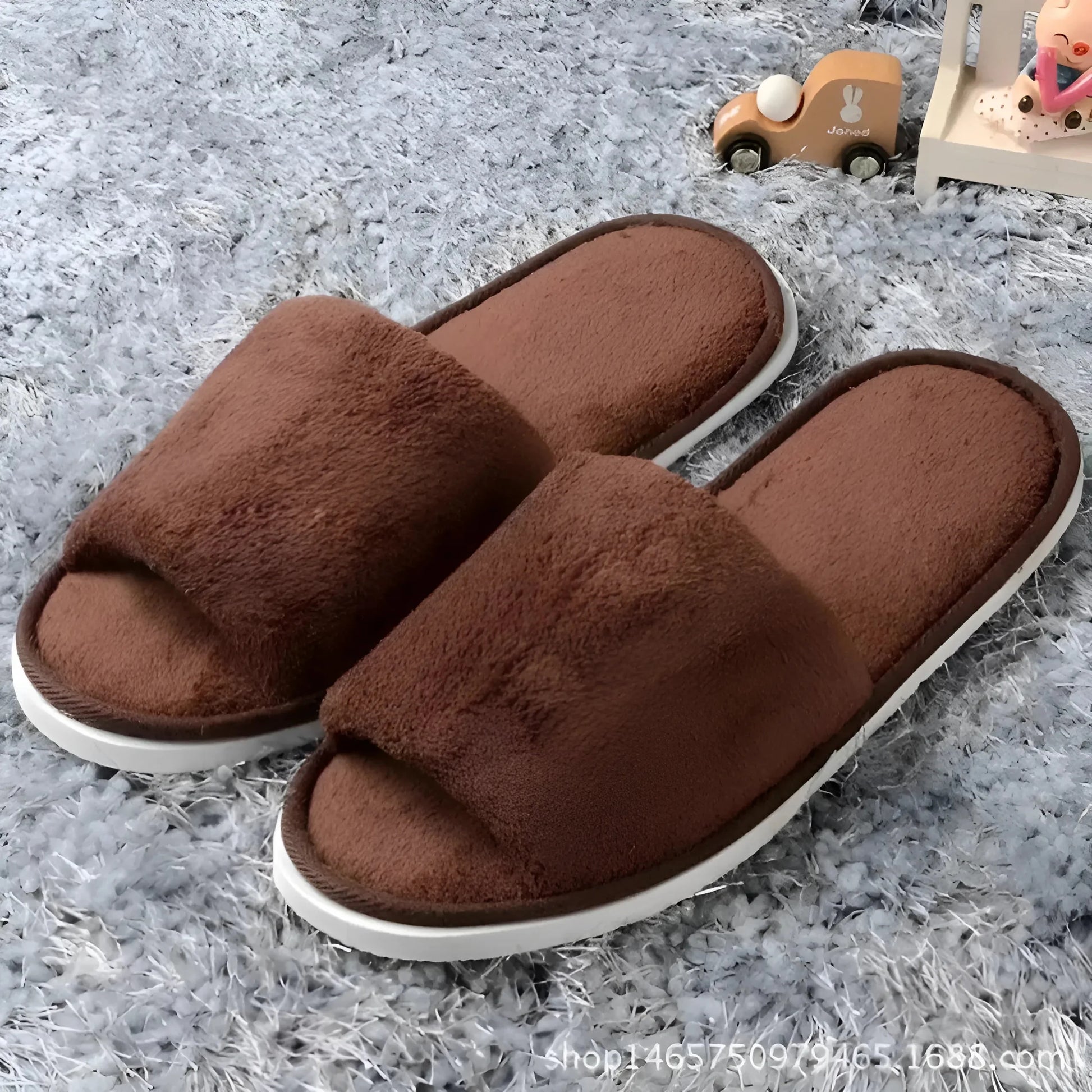 Marrone Pantofole Classiche da Donna