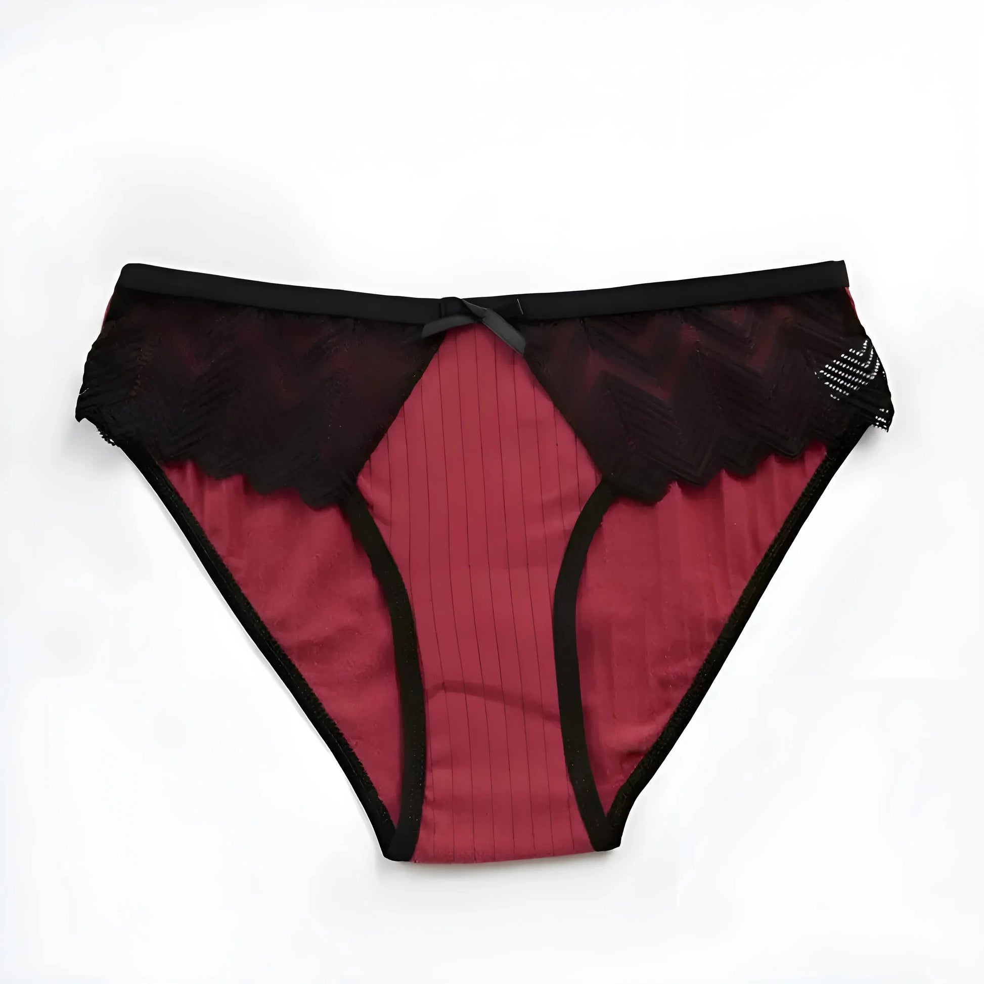 Borgogna Collant con bordo in pizzo