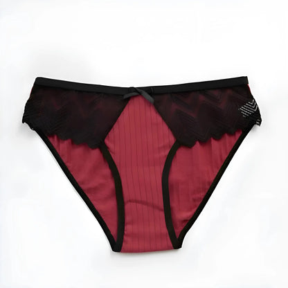 Borgogna Collant con bordo in pizzo