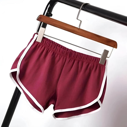 Borgogna Shorts Sportivi con Bordo Bianco