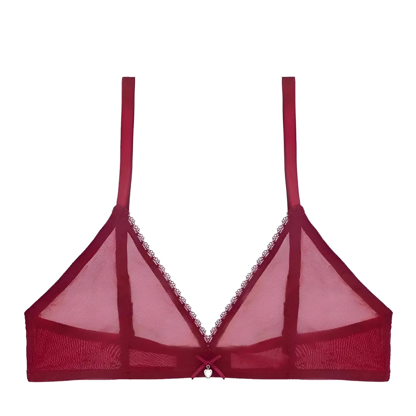 Borgogna Bralette Trasparente