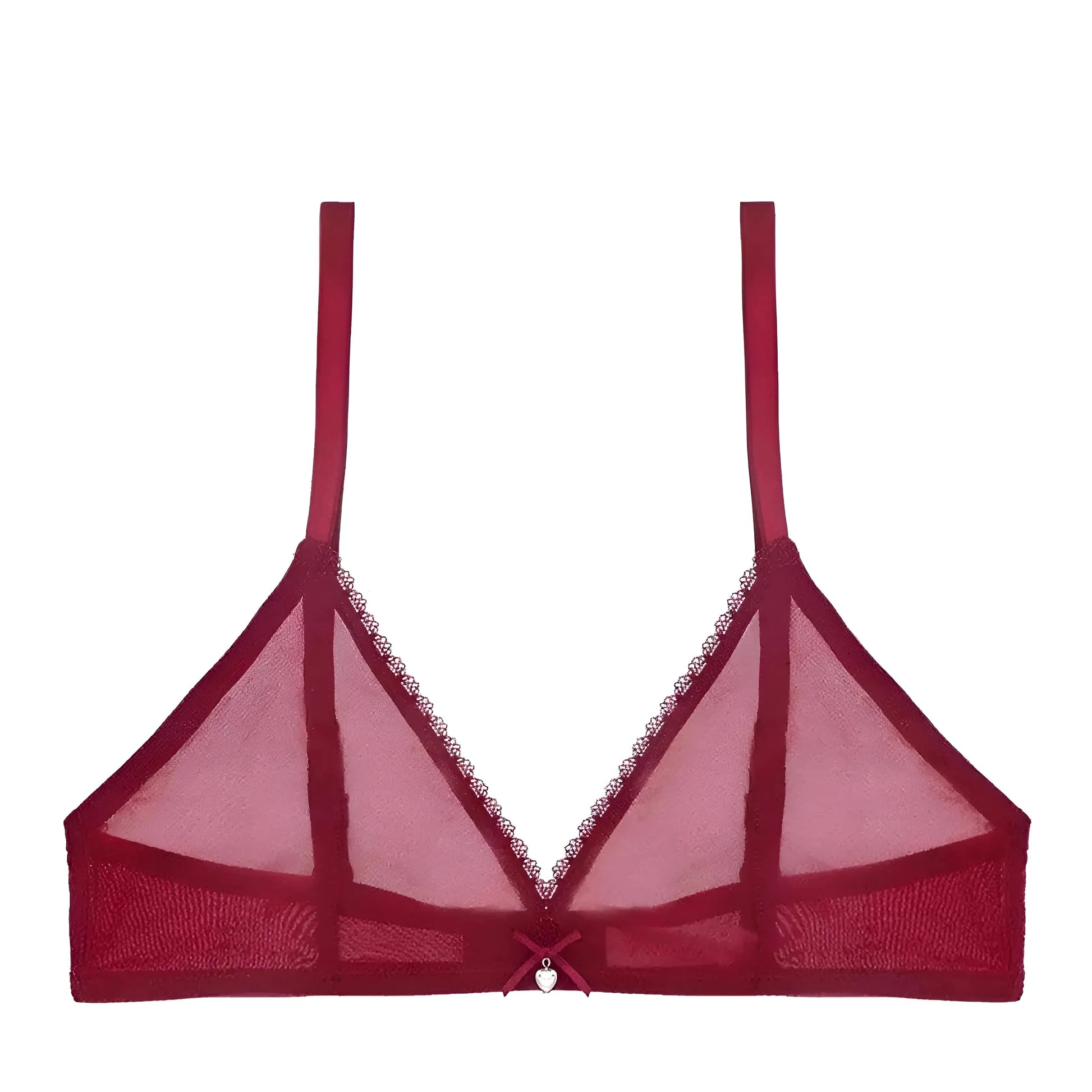 Borgogna Bralette Trasparente