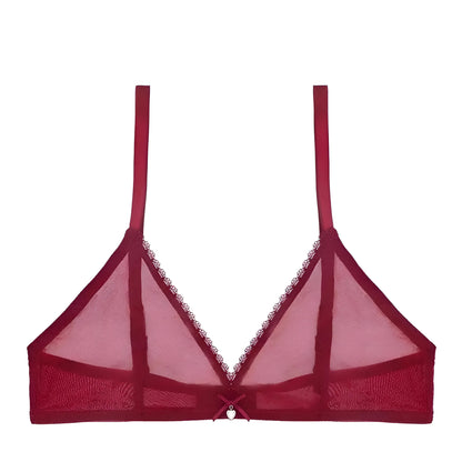 Borgogna Bralette Trasparente