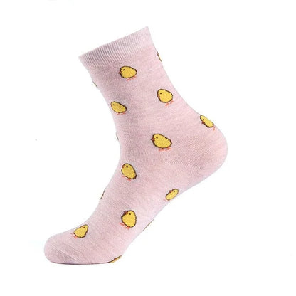 Calze lunghe con stampe colorate - rosa / 38-41