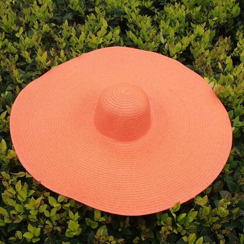 Cappello da spiaggia con ampio bordo - arancia