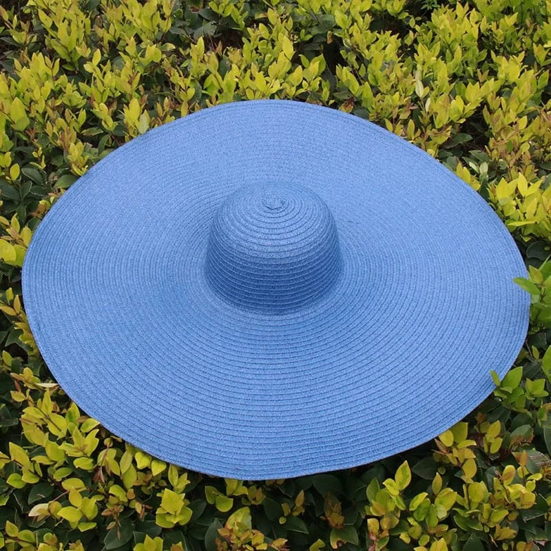 Cappello da spiaggia con ampio bordo - blu